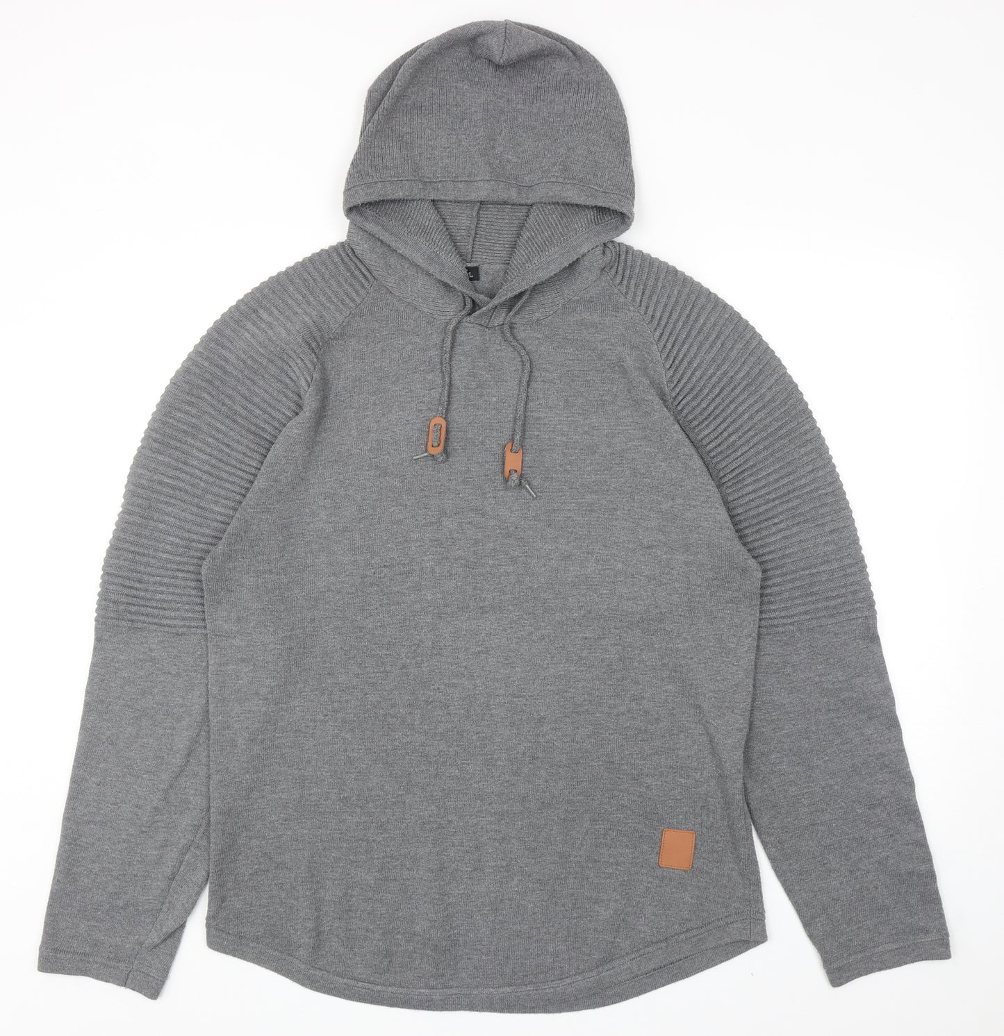 Preworn Mens Grey Cotton Pullover Hoodie Size L