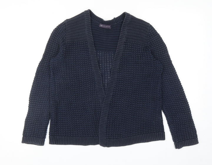 Marks and Spencer Womens Blue V-Neck Cotton Cardigan Jumper Size M