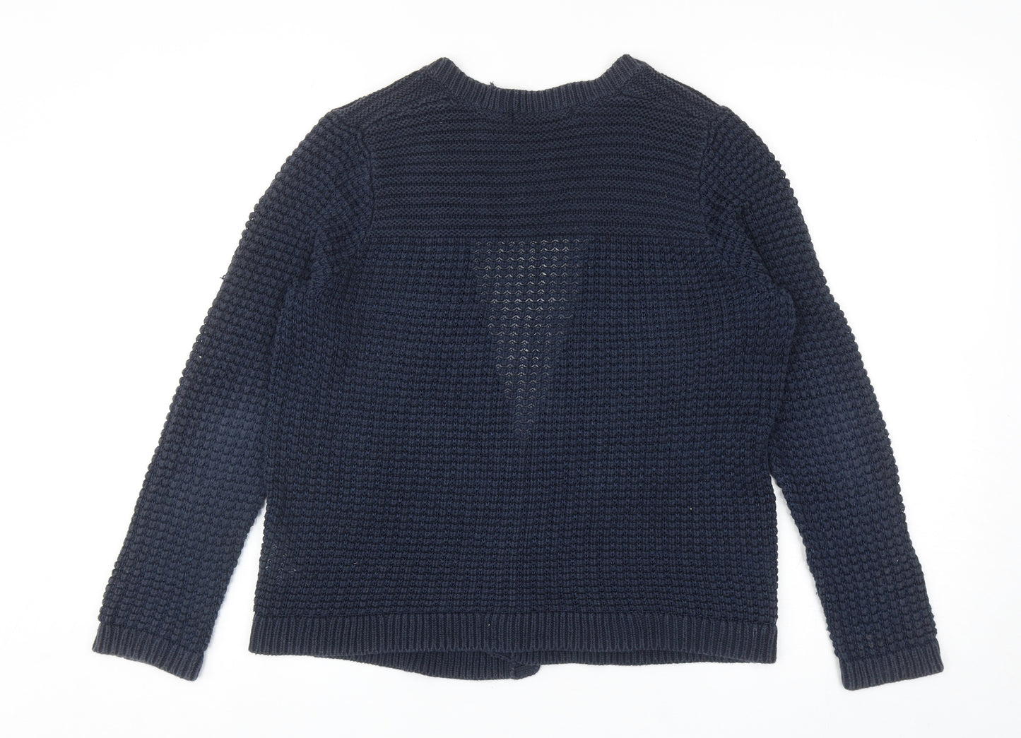 Marks and Spencer Womens Blue V-Neck Cotton Cardigan Jumper Size M