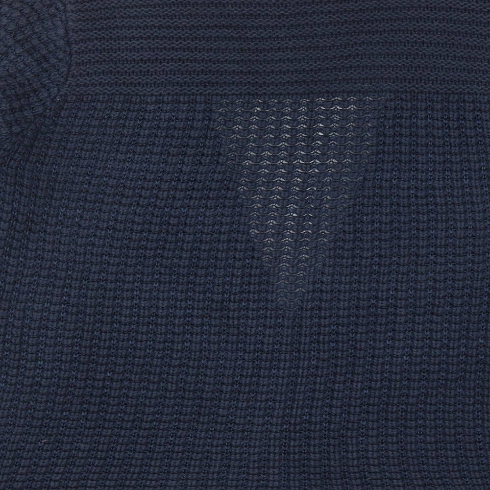 Marks and Spencer Womens Blue V-Neck Cotton Cardigan Jumper Size M