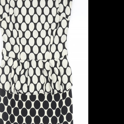 Dorothy Perkins Womens Black Geometric Polyester A-Line Size 12 Scoop Neck Pullover