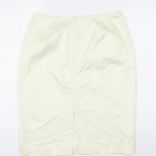 Gerard Darel Womens Ivory Cotton Straight & Pencil Skirt Size 14 Zip