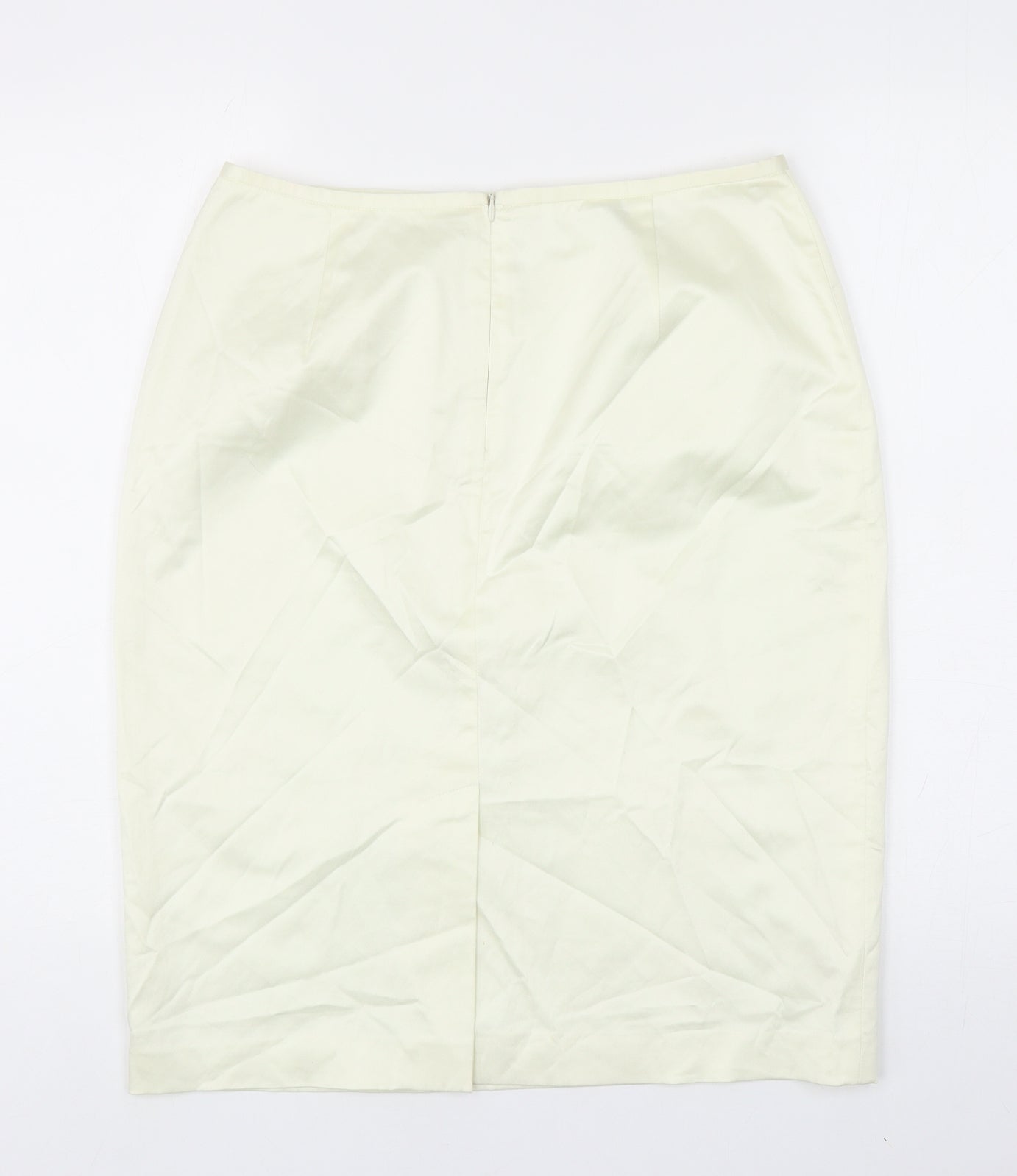 Gerard Darel Womens Ivory Cotton Straight & Pencil Skirt Size 14 Zip