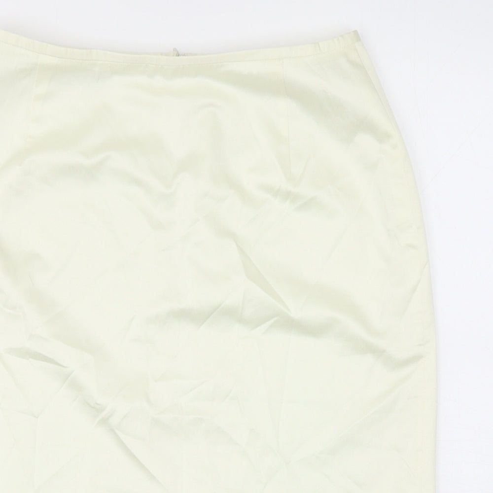 Gerard Darel Womens Ivory Cotton Straight & Pencil Skirt Size 14 Zip