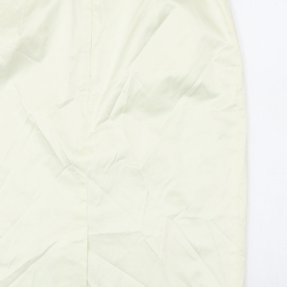Gerard Darel Womens Ivory Cotton Straight & Pencil Skirt Size 14 Zip