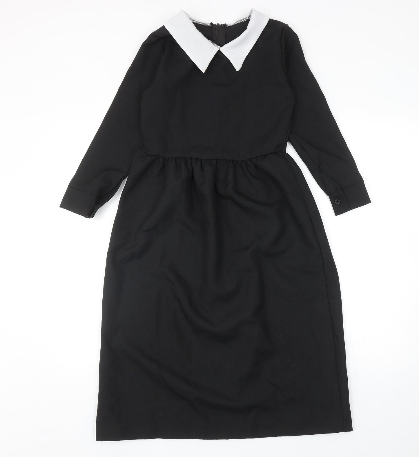 Henbrandt Girls Black Polyester A-Line Size 7-8 Years Collared Zip