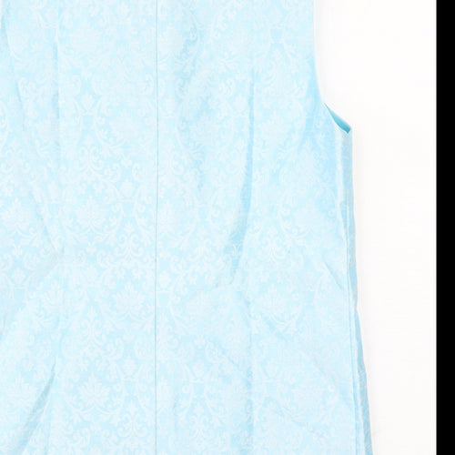 Abha Batra Mens Blue Polyester Jacket Suit Waistcoat Size L
