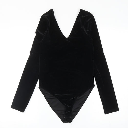 River Island Womens Black Polyester Bodysuit One-Piece Size 6 L10 in Snap