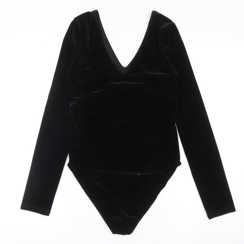 River Island Womens Black Polyester Bodysuit One-Piece Size 6 L10 in Snap