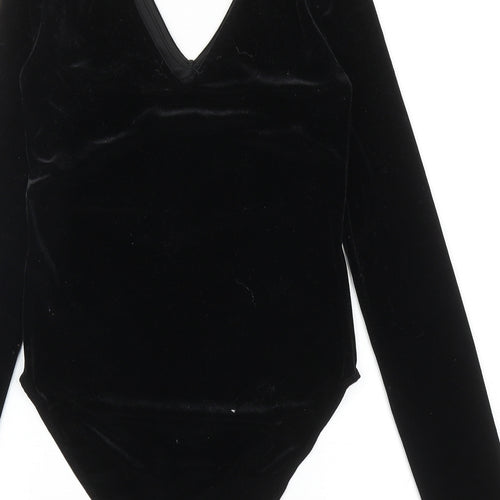 River Island Womens Black Polyester Bodysuit One-Piece Size 6 L10 in Snap