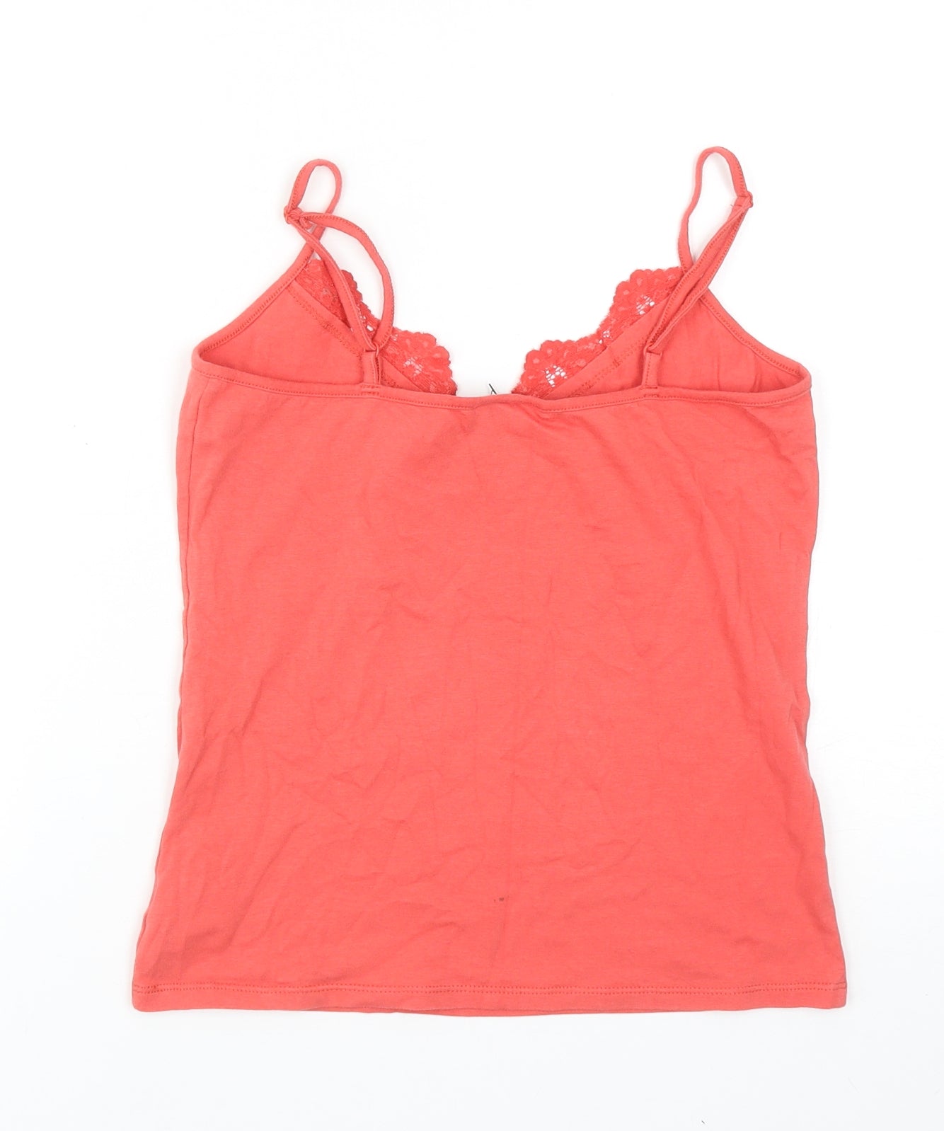 Wallis Womens Red Cotton Basic Tank Size 12 V-Neck