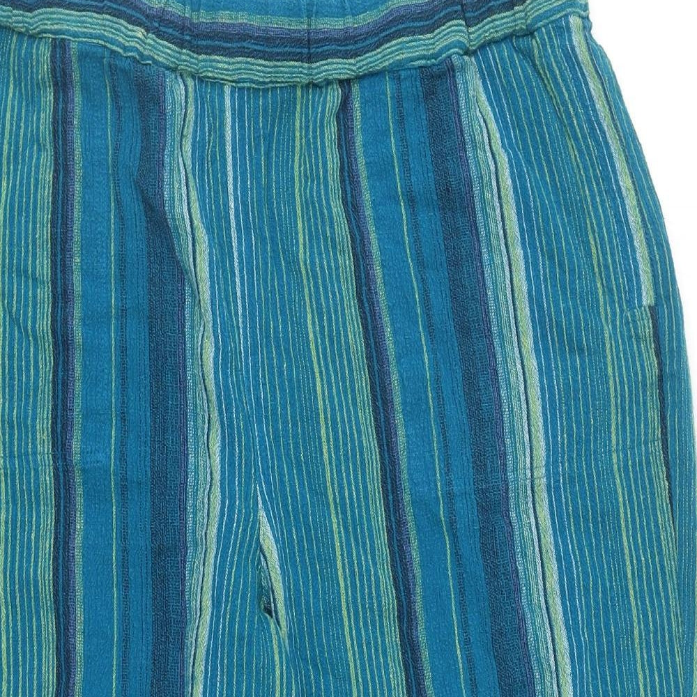White Stag Womens Multicoloured Striped Linen Cropped Trousers Size XL L20 in Regular