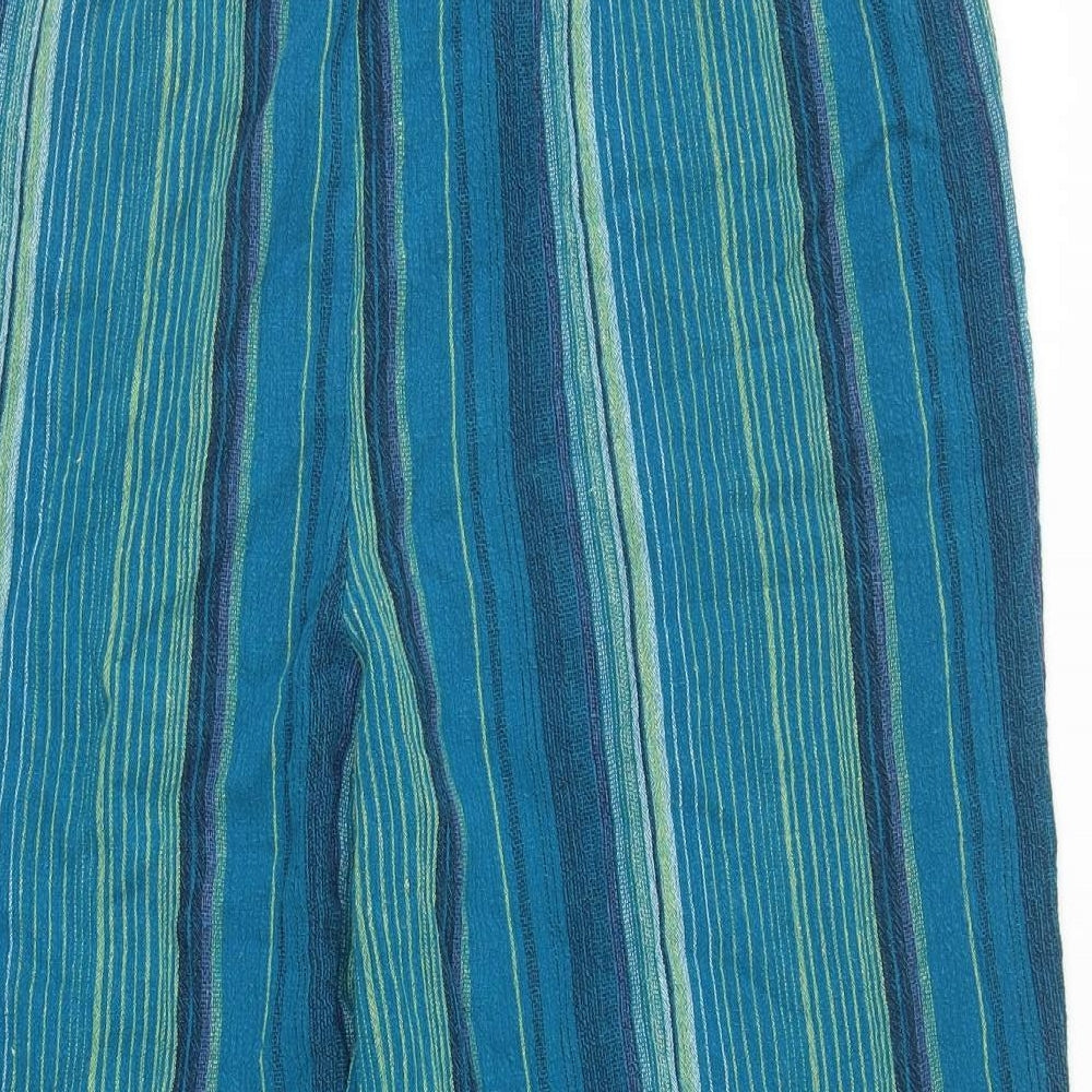White Stag Womens Multicoloured Striped Linen Cropped Trousers Size XL L20 in Regular