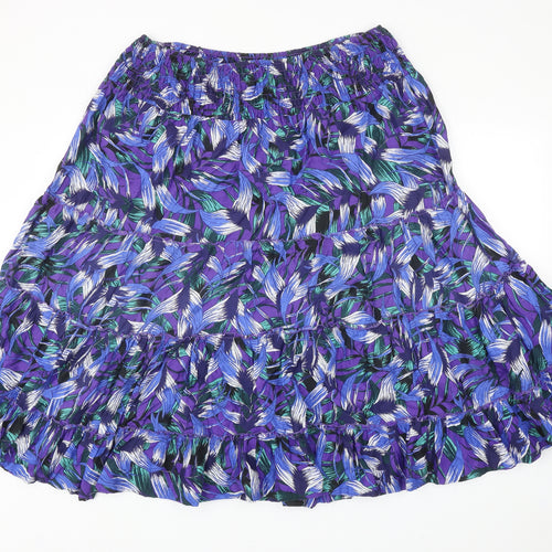 Bonmarché Womens Multicoloured Geometric Cotton Flare Skirt Size XL
