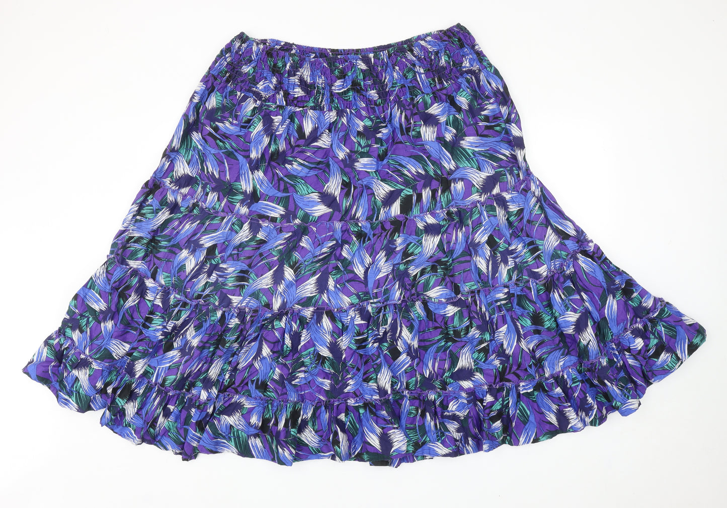 Bonmarché Womens Multicoloured Geometric Cotton Flare Skirt Size XL