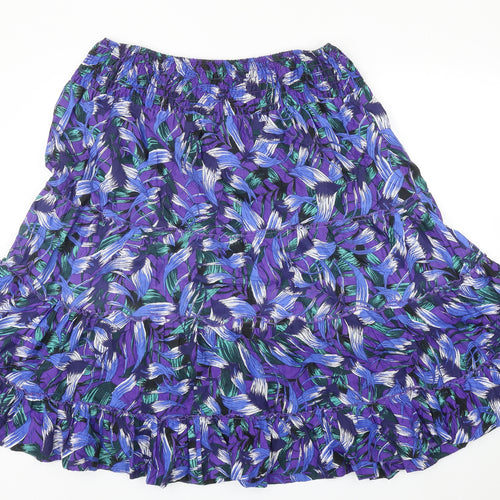 Bonmarché Womens Multicoloured Geometric Cotton Flare Skirt Size XL
