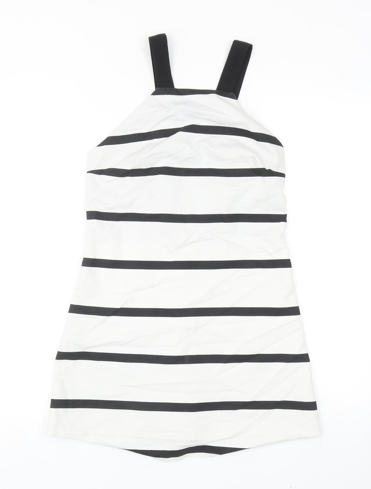 Zara Womens White Striped Cotton Romper One-Piece Size S L3 in Zip
