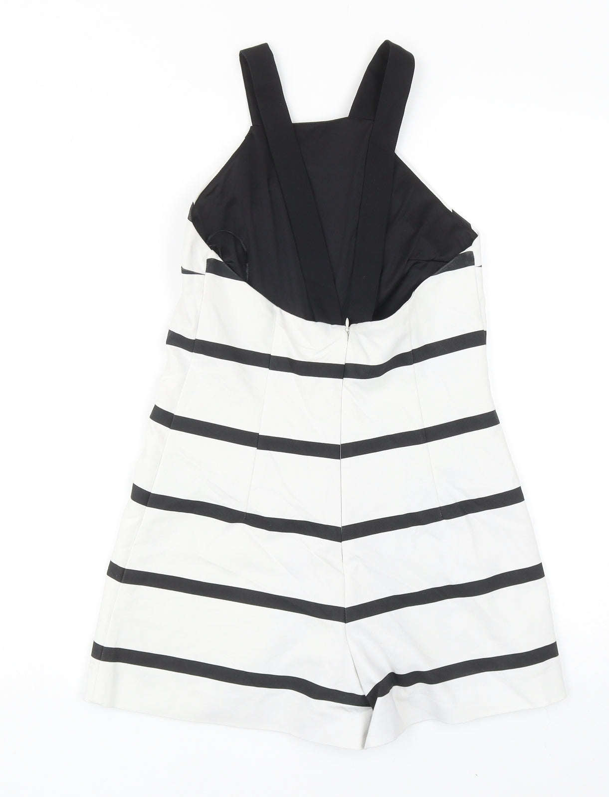 Zara Womens White Striped Cotton Romper One-Piece Size S L3 in Zip
