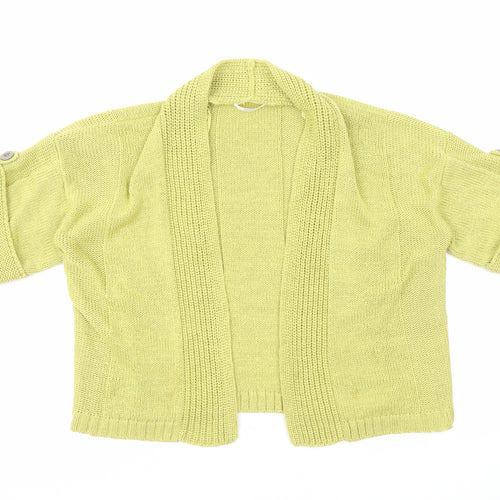 Marks and Spencer Womens Green V-Neck Acrylic Cardigan Jumper Size 10