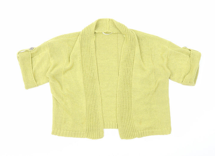 Marks and Spencer Womens Green V-Neck Acrylic Cardigan Jumper Size 10