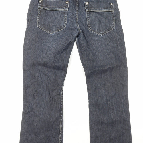 NEXT Mens Blue Cotton Straight Jeans Size M L31 in Regular Button