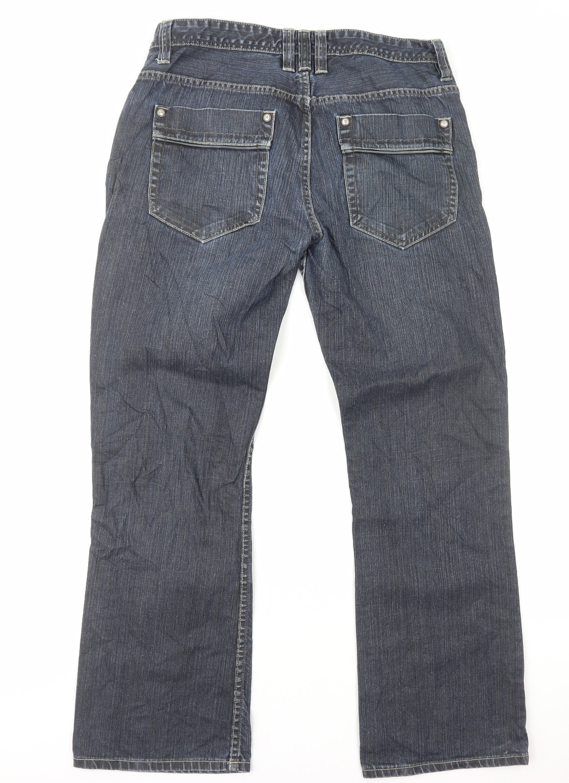 NEXT Mens Blue Cotton Straight Jeans Size M L31 in Regular Button