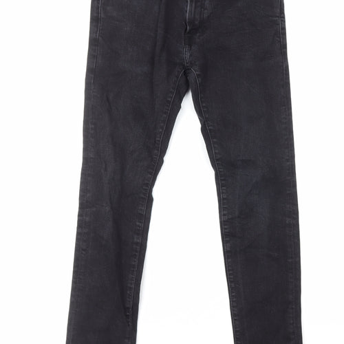 Abercrombie & Fitch Womens Black Cotton Skinny Jeans Size 12 L32 in Regular Zip
