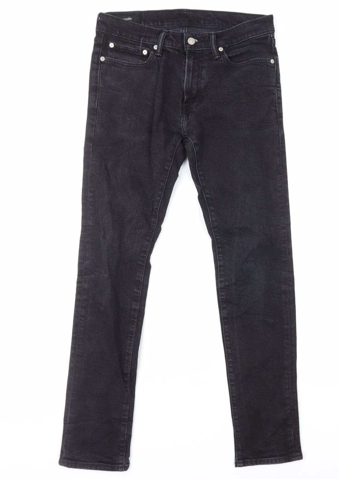 Abercrombie & Fitch Womens Black Cotton Skinny Jeans Size 12 L32 in Regular Zip