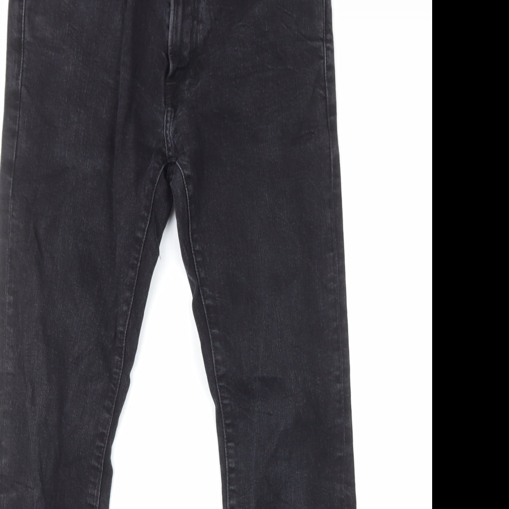 Abercrombie & Fitch Womens Black Cotton Skinny Jeans Size 12 L32 in Regular Zip