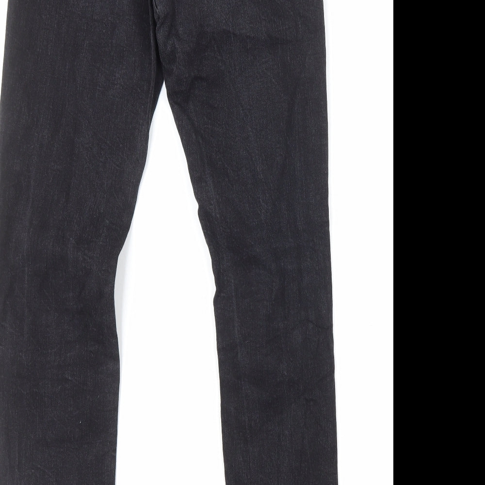 Abercrombie & Fitch Womens Black Cotton Skinny Jeans Size 12 L32 in Regular Zip