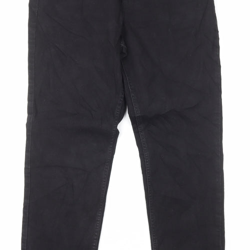 H&M Girls Black Cotton Straight Jeans Size 14 Years L29 in Regular Zip
