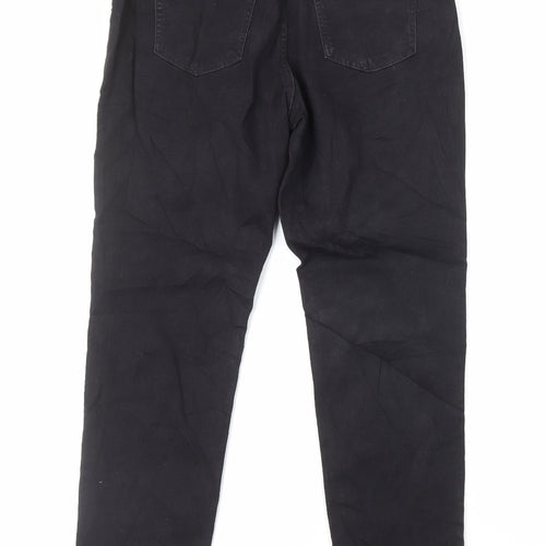 H&M Girls Black Cotton Straight Jeans Size 14 Years L29 in Regular Zip