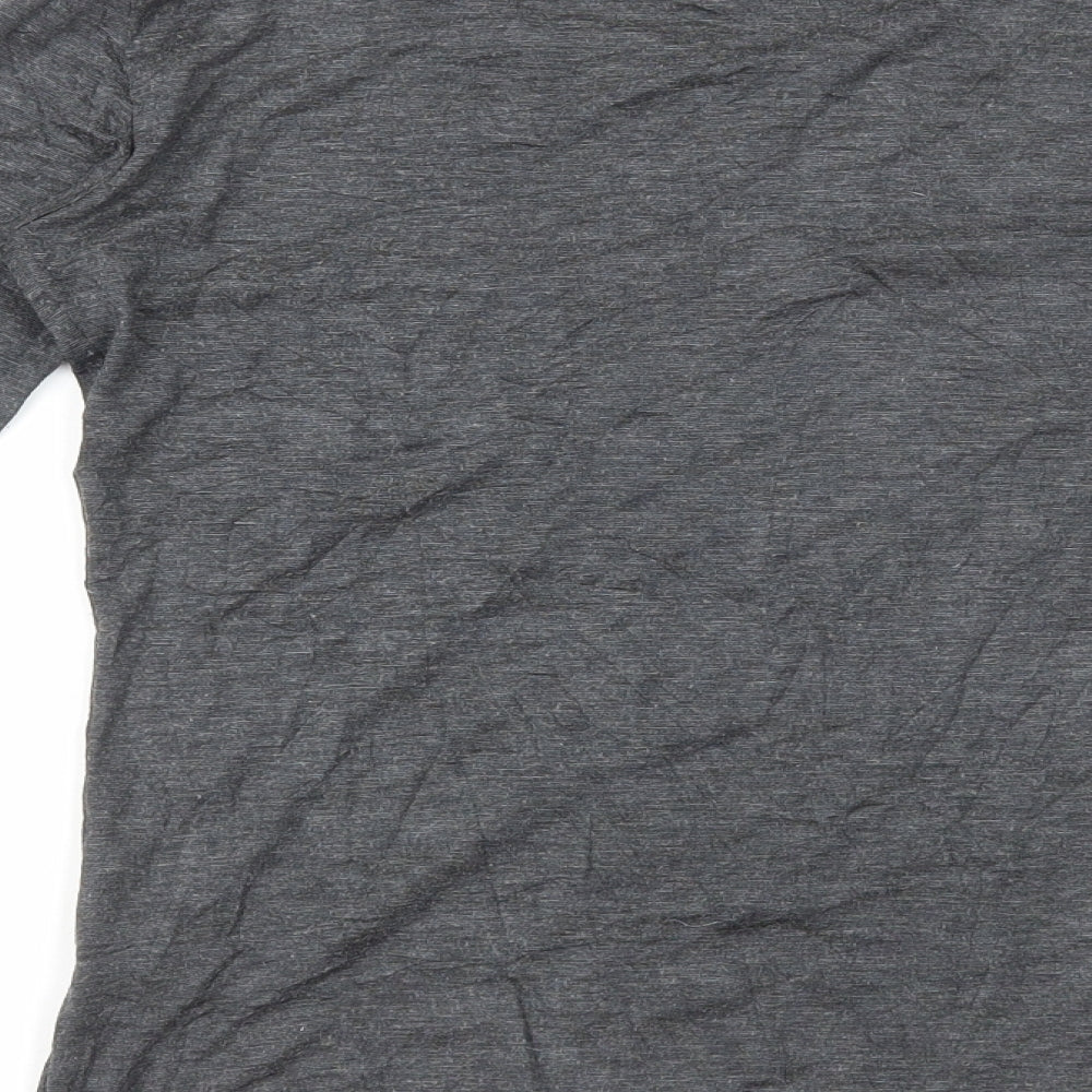 Uniqlo Womens Grey Polyester Basic T-Shirt Size 12 Scoop Neck