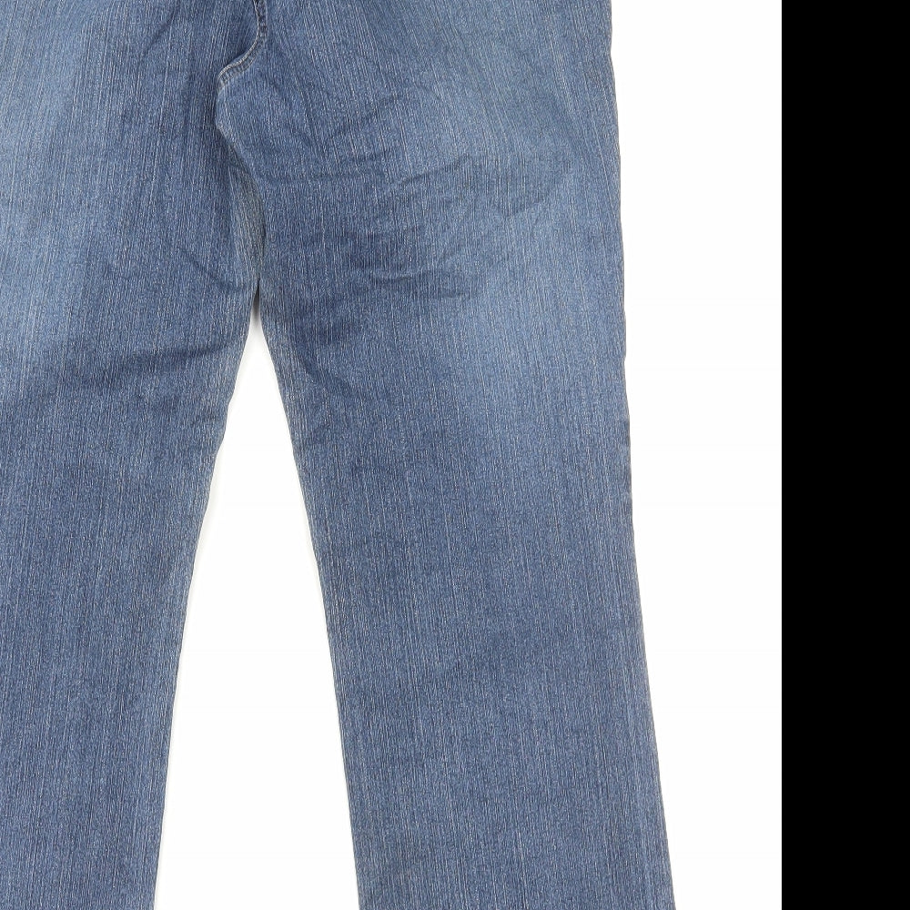Editions Womens Blue Cotton Straight Jeans Size 18 L29 in Regular Zip