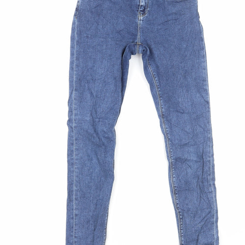 Scotch & Soda Girls Blue Cotton Skinny Jeans Size 12 Years L27 in Regular Zip