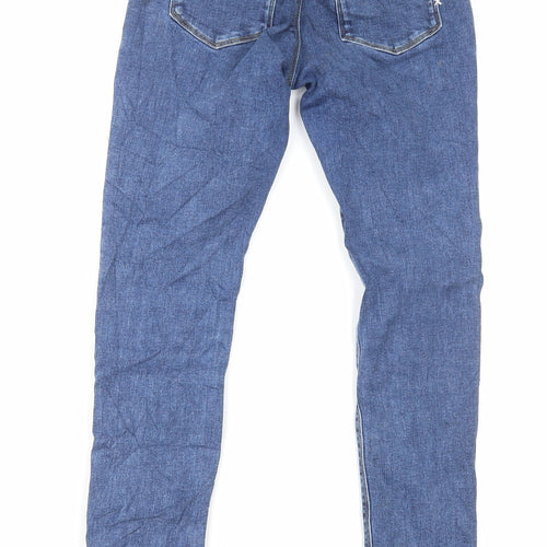 Scotch & Soda Girls Blue Cotton Skinny Jeans Size 12 Years L27 in Regular Zip