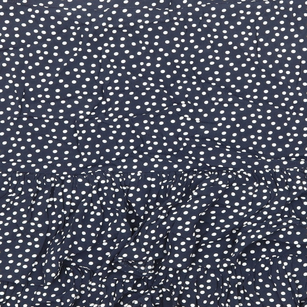 Marks and Spencer Womens Blue Polka Dot Viscose Mini Skirt Size 22 Zip