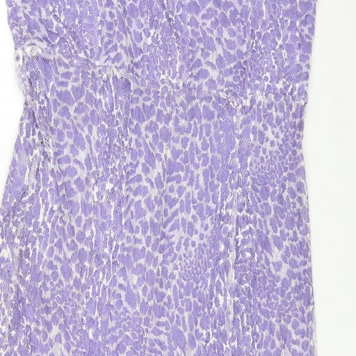 CHIANTI Womens Purple Animal Print Polyester Tank Dress Size 20 V-Neck Pullover - Leopard Print