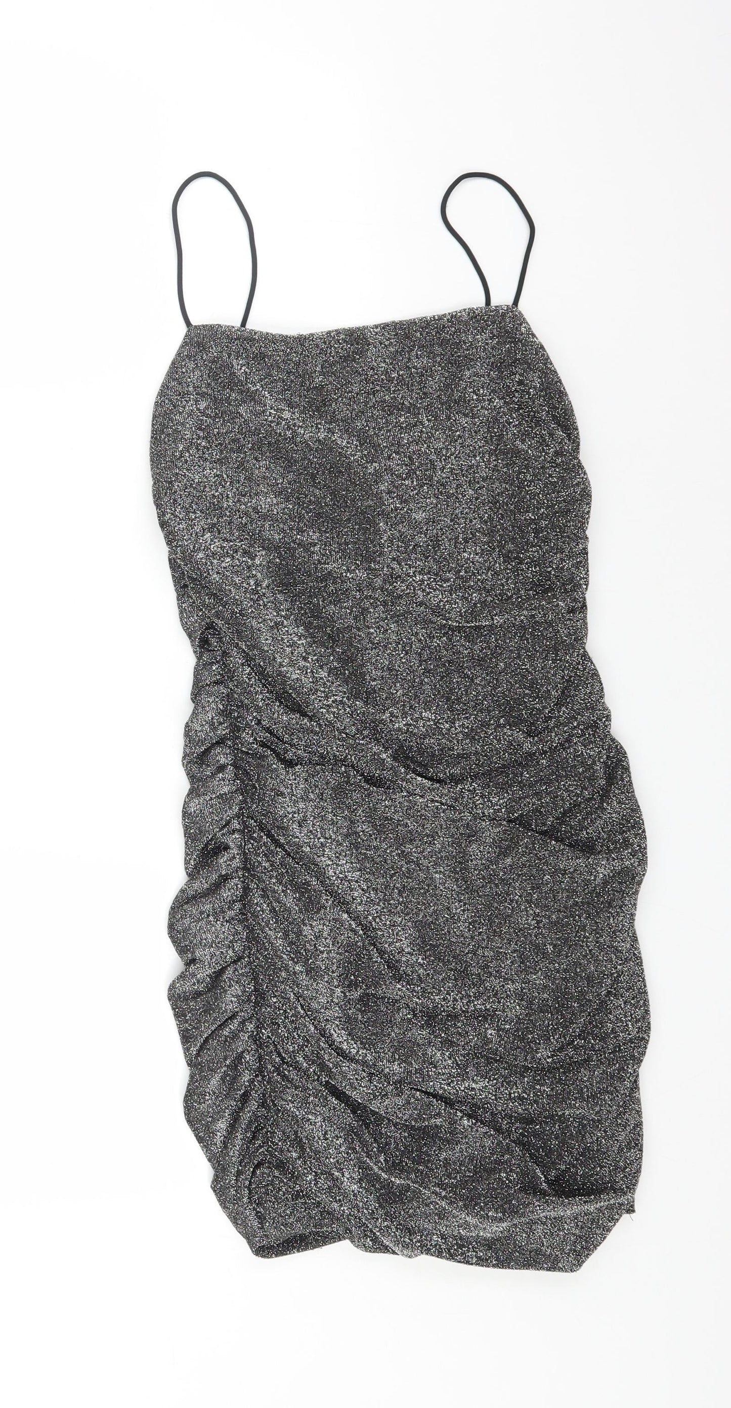 SheIn Womens Grey Polyester Tank Dress Size M Square Neck Pullover