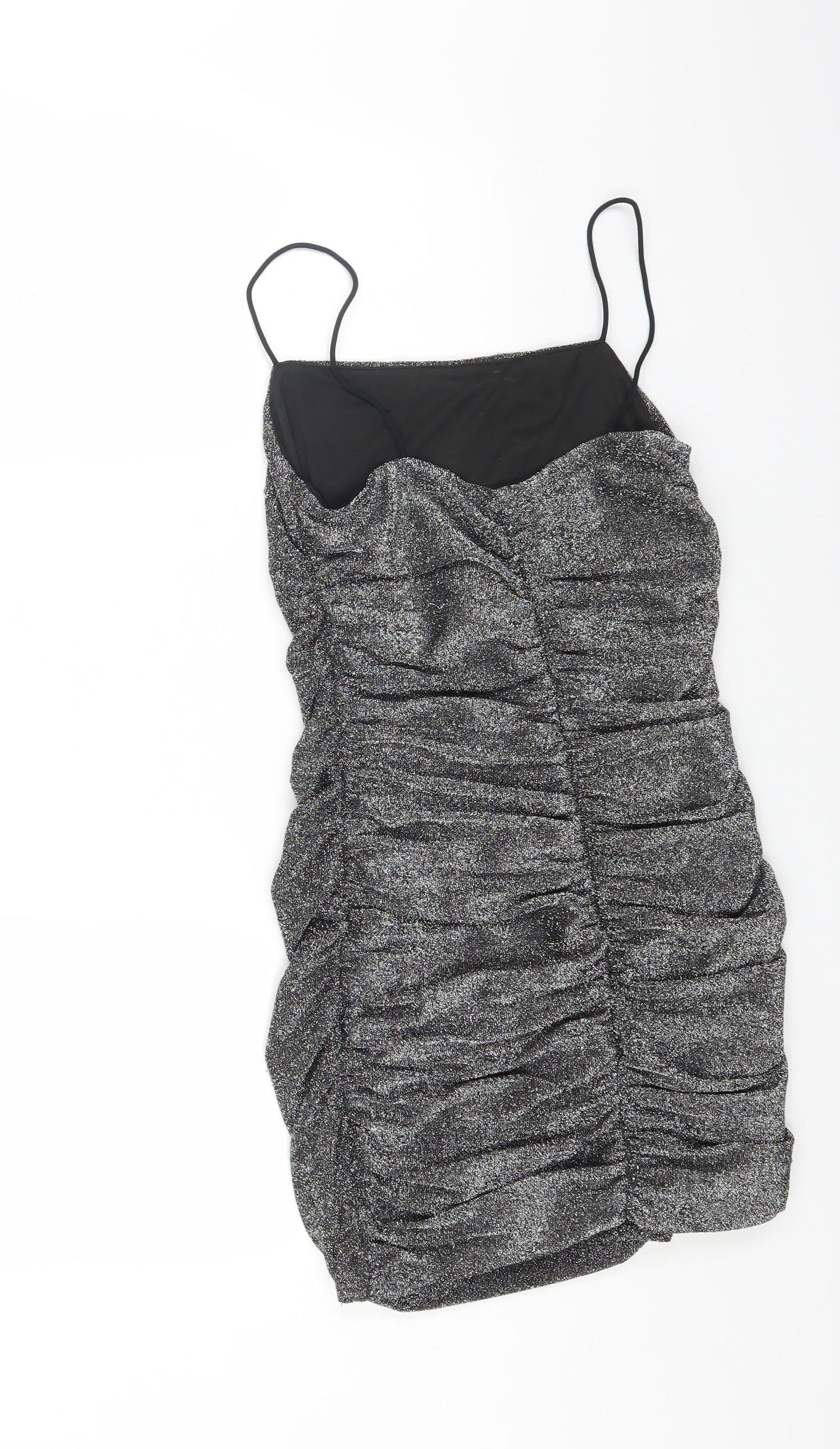 SheIn Womens Grey Polyester Tank Dress Size M Square Neck Pullover