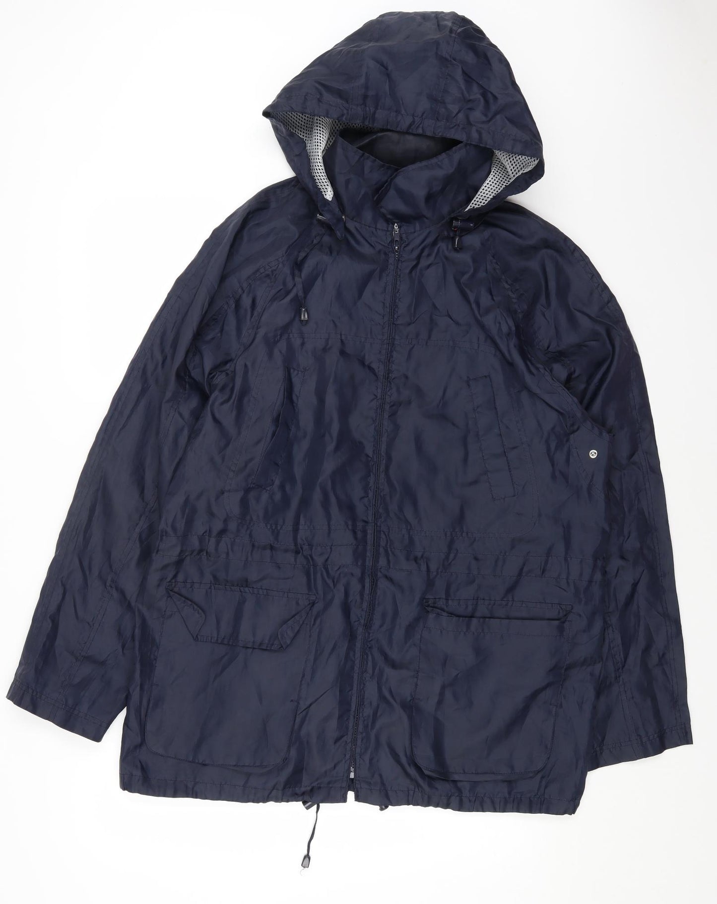Preworn Mens Blue Rain Coat Coat Size XL Zip