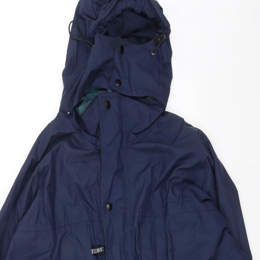 Preworn Mens Blue Rain Coat Coat Size L Zip