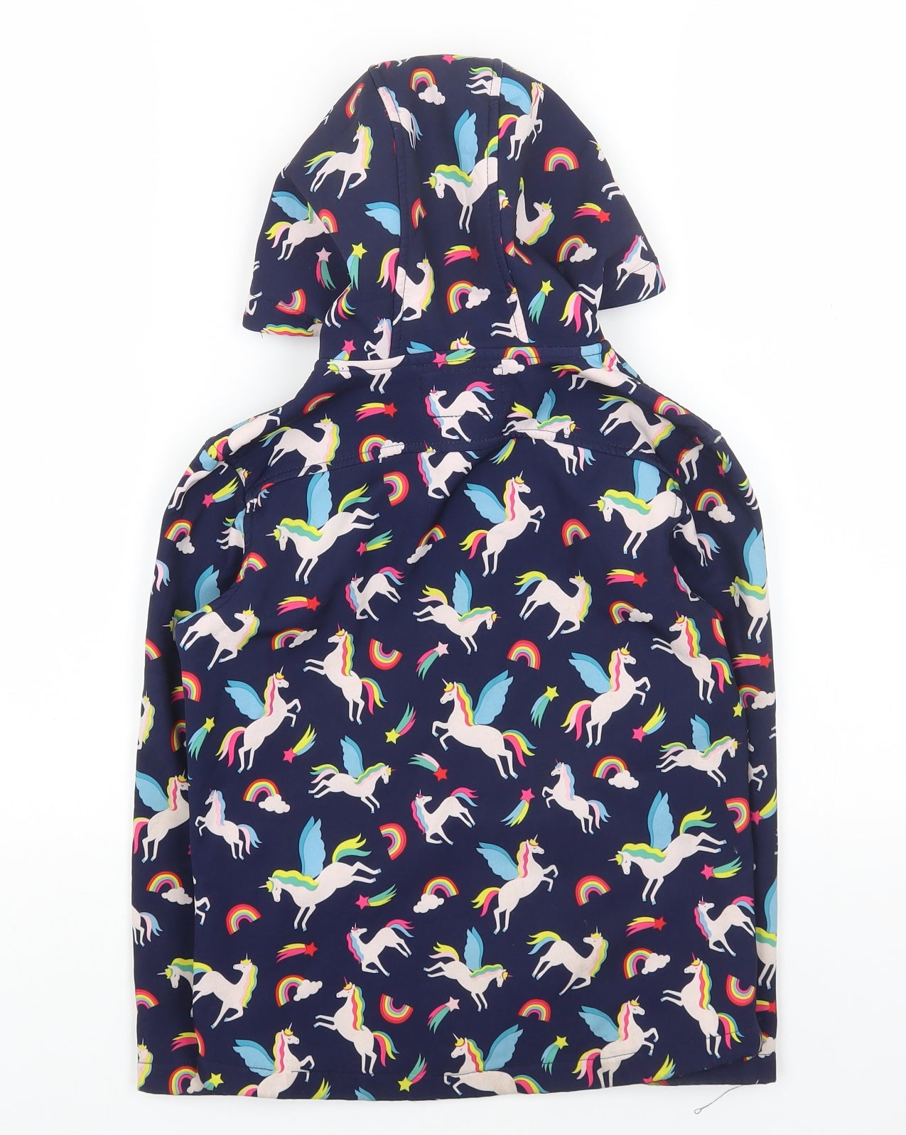 Mountain Warehouse Girls Blue Geometric Jacket Coat Size 7-8 Years Zip - Unicorn