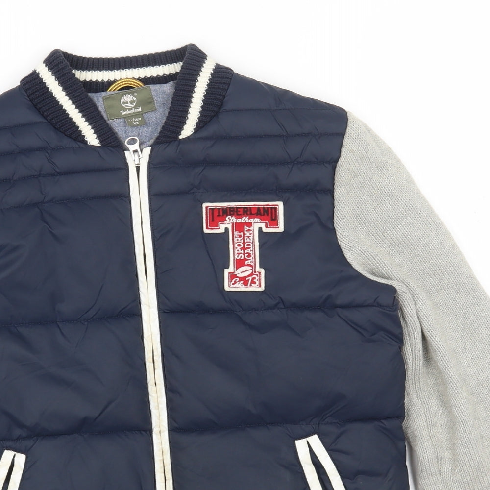 Timberland Boys Black Varsity Jacket Jacket Size 12 Years Zip