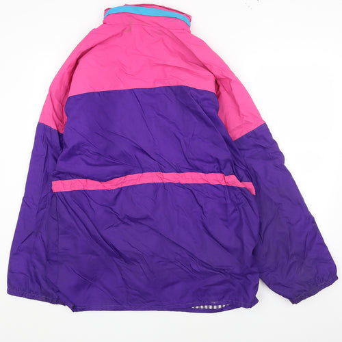 Preworn Womens Multicoloured Windbreaker Jacket Size XL Zip - Colourblock