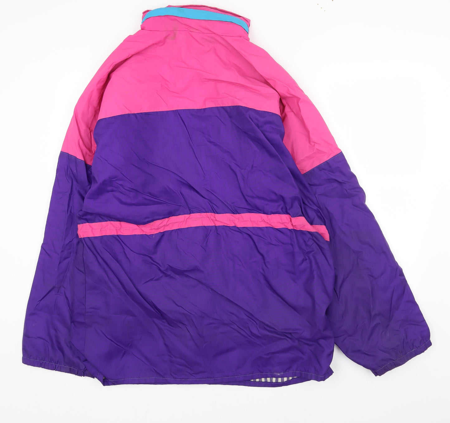 Preworn Womens Multicoloured Windbreaker Jacket Size XL Zip - Colourblock