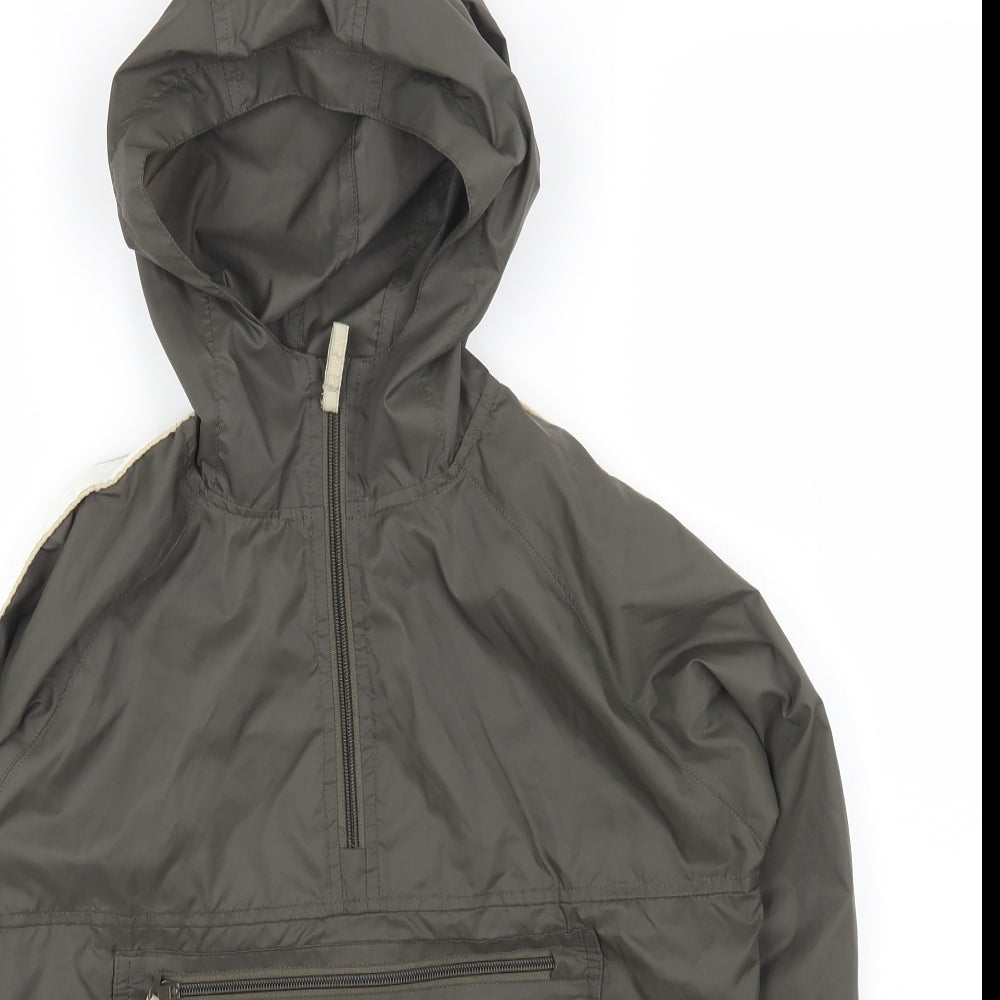 Preworn Boys Green Rain Coat Jacket Size 8-9 Years Zip