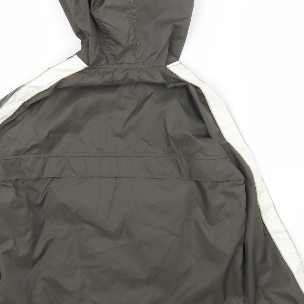 Preworn Boys Green Rain Coat Jacket Size 8-9 Years Zip