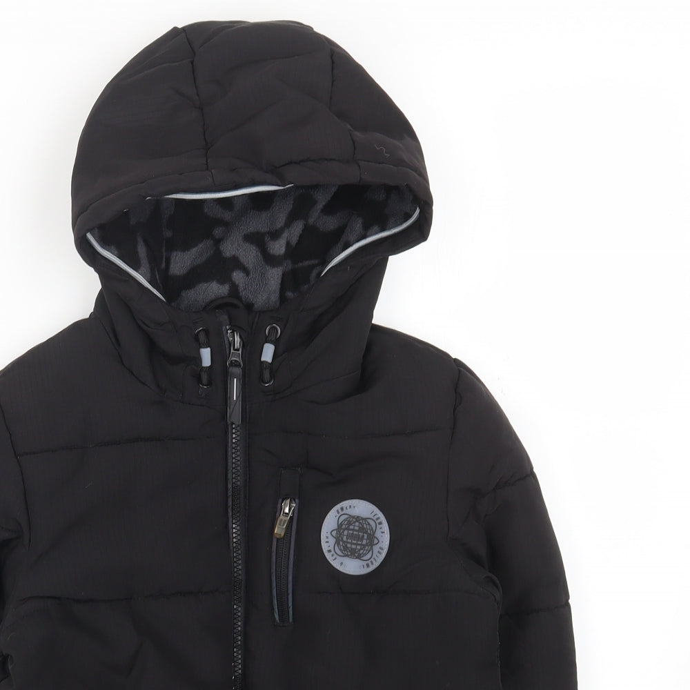 F&F Boys Black Puffer Jacket Jacket Size 7-8 Years Zip