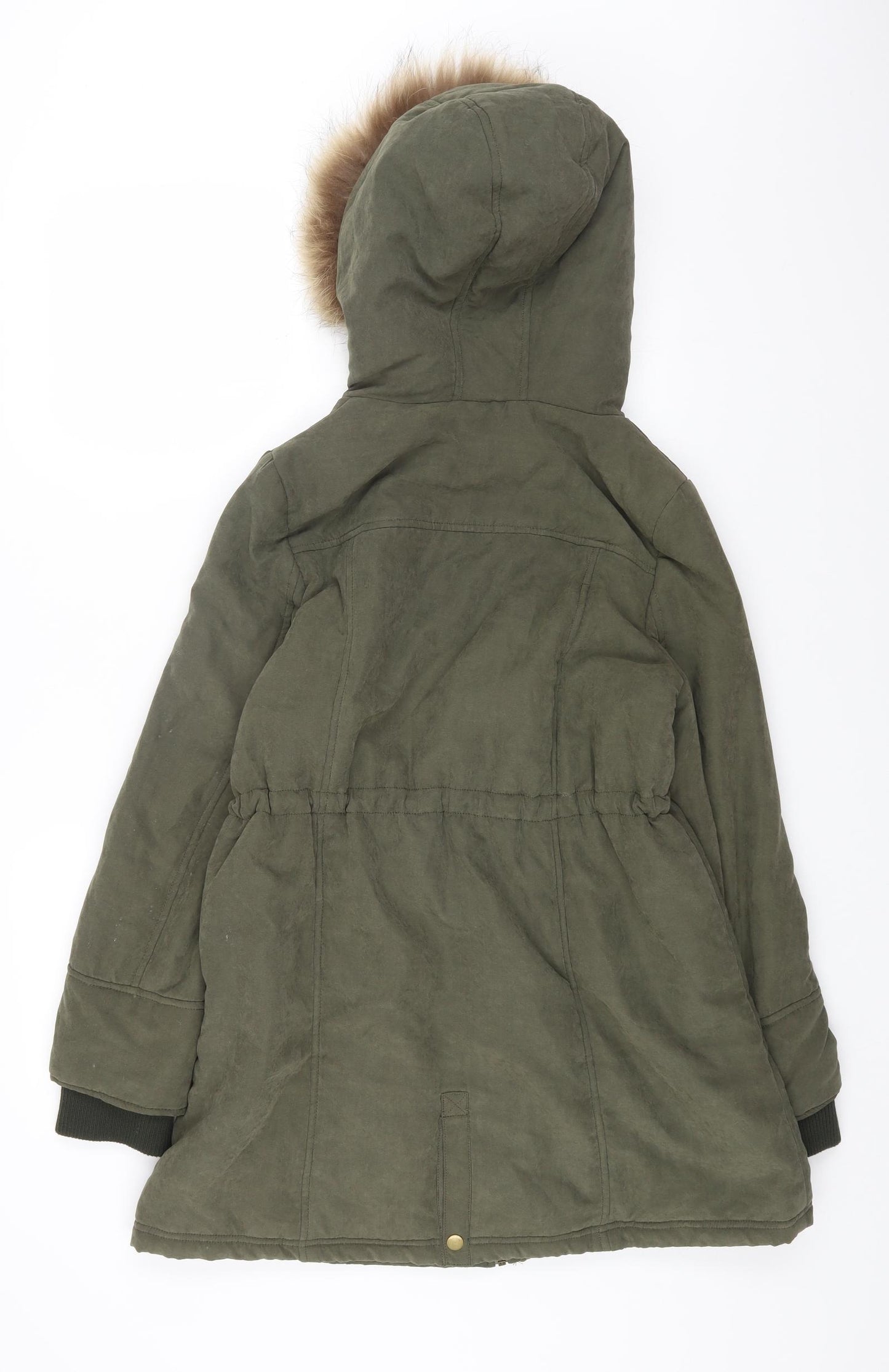 CUMAR Womens Green Parka Coat Size M Buckle